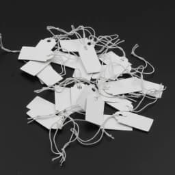 100Pcs White Kraft String Blanks Price Tag Wedding Favour Price Label Paper Pricing Tags With Rope 26x13mm