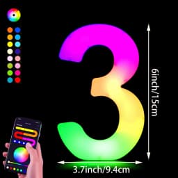 1PC Smart LED Letter Light - DIY RGB Marquee App Control Music Sync Indoor Sign Game Holiday Party Wedding Graduation Season A-Z