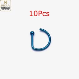 1/10PCS ASTM F136 Titanium Fake Nose Ring Hoop Non Piercing D Shape Nostril Lip Septum Earring Body Jewelry Kit