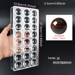 3D Polycarbonate Chocolate Molds Sphere Diamond Chocolate Bonbons Candy Bar Professional Confectionery Baking Pastry Tools