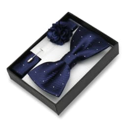 Classic High Quality Bow Tie Set Box Gift For Men Fashion Elegant Bowtie Handchief And Brooch Set Wedding Business Accessories