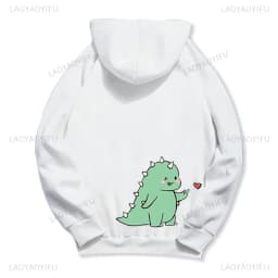 Dinosaur Matching Brands Couple Sweatshirt Mr Mrs Pocket Print Hoody Casual Matching Newlywed Thermal Hoodie Y2k Fashion Hoodies