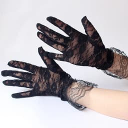 New Lace Full Finger Party Short Gloves For Women Girls Kids Black Solid Knitted Mittens Outdoor Dance Dress Up Bride's Gloves