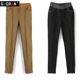 Winter Causal pants & capris women elastic high waist cotton thicken warm clothes 5xl 6xl skinny pencil pants female trousers