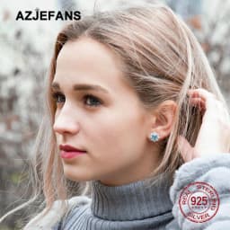 AZJEFANS 925 Sterling Silver Top Quality Snowflake Necklaces Earrings Rings Gifts Fine Jewelry