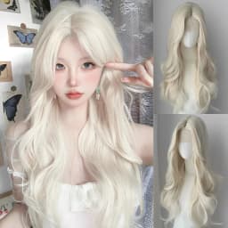 OLACARE Long Body Wave Black Brown Purple Cosplay Wigs Heat Resistant Synthetic Wigs Middle Part Natural Lolita LM Wigs Women