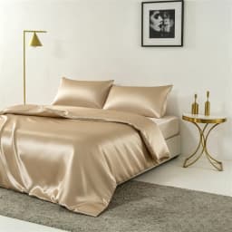 22mm Mulberry Silk Bedding Set Luxury Smooth Duvet Cover Set with Quilt Cover Bed Sheet Pillowcase for Twin Full King Queen Bed