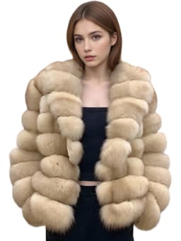 Women's Genuine Fox Fur Jacket Natural Fluffy Coat Lapel Luxury Short Real Fur Outerwear 2025 Fashion-forward Clothing