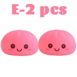 2026 New Luminous Colored Steamed Dumpling Squishy Toy, Soft Silicone Decompression LED Night Light, Glowing Squeeze Lamp for An