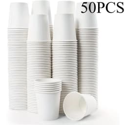 50/100PCS White Paper Cups Juice Milk Coffee Disposable Hot Cold Drinking Paper Cups Weddings Birthdays Picnics Packing