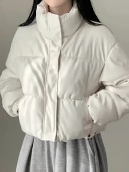 Chic Winter Thiened High Collar Zipper ort PU Leather Bread Sle Cotton Jaet Women's Faionable Versatile Loose Fit Coat