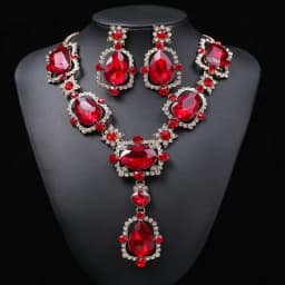 Gray Statement Jewelry Accessories Elegant Ladies Pageant Evening Crystal Rhinestone Earrings and Choker Necklace Set