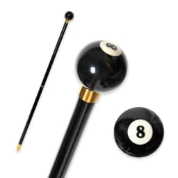Black Beech Wood Walking Cane with 8 Ball Handle 2-Piece Detachable Fashionable Stick for Men And Women Daily Use Cosplay