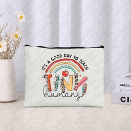 Teacher Cosmetic Case Back To Shool Gift Trendy Zipper Makeup Bag Pouch Thank You Teachers Gifts Pencil Case Lipstick Storage