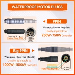 Ebike SineWave Three Mode Controller 24V-52V 17A 26A 30A 40A 45A TFT Display Throttle Hall Unlimited Motor 350W-2000W Moto