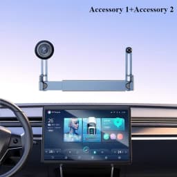 Hipacool Dual-position Car Screen Phone Holder Bracket Metal 360° Adjustable Stand for Tesla Model 3 Highland Y Car Accessories