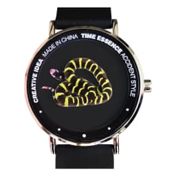 Creative Design Ultra-thin Quartz Watch Animal: Snake Silicone Watch Strap Diameter 40mm Waterproof