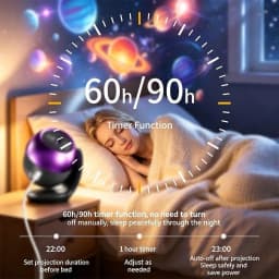 2026 Starry Ocean Galaxy Projector Night Light Auto Timer 24 Patterns 360° Rotatable Lamp with Sleep Sounds Kids Bedroom Decor G