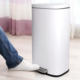 Homfa 30L Stainless Steel Step Trash Can Kitchen Garbage Can W/ Soft Close, Black,White, Silver, Gray, Red