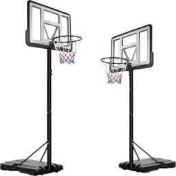 Basketball Hoop, Adjustable 230 to 304 cm with 110 x 75 cm Shatterproof Backboard, Portable Basketball Goal for Youth & Teens