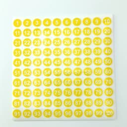 Colors 1-100 Number Sticker 10mm Paper Round Self Adhesive Number Sticker Label White Marking Digital Label Sticker