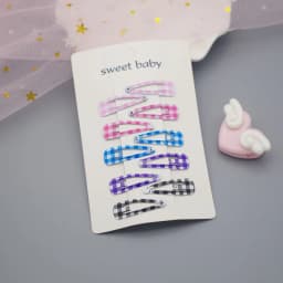 Girls Hair Clips 10 Set Mini Press Clips Colorful Baked Lacquer Baby Safe Snaps Cute Cartoon Prints Pink Hair Barrettes