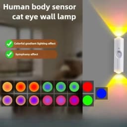 LED Night Lights Double-head Sunset Wall Lamp Motion Sensor RGB Ambient Light Magnetic USB Rechargeable Party Corridor Closets