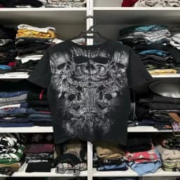 Black Mens Gothic Dark Style Sweatshirt Loose Unique Wing Print Design on Front Chest Trendy Casual Streetwear Edgy Personality
