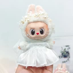 For Labubu Doll Clothing Strap Pants with Mini Headphones and Mini Camera 17cm Clothing Shoes Doll DIY Accessories Training Sit