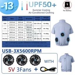 Summer 3 Fans 4 Fans Air Conditioning Cooling Vest Men Women Outdoor Jacket Sun Protection Windbreaker Travel Fishing Sports