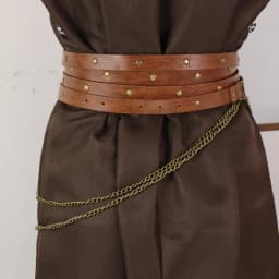 UYEE Retro Viking Style Belt Adjustable Medieval PU Leather Belt with Metal Chain Punk Steampunk Cosplay Accessories