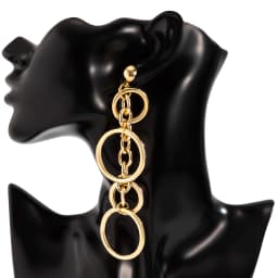 Punk Long Big Circle Link Chain Earrings for Women Hiphop Statement Large Drop Earrings Fashion 2021 Earring Jewelry Gift