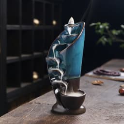 1pc Ceramic Waterfall Incense Burner Backflow Incense Burner Multifunctional Ornament (Without Incense)
