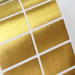 Brushed Gold Thermal Transfer Label PET Barcode Adhesive Sticker Waterproof Tear-proof PET Gold Sticker Label(Not Thermal Paper)