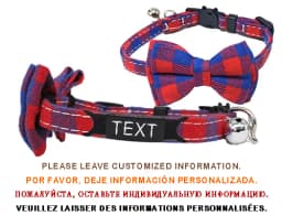 Personalized Cat Collar Name ID Bowknot Safety Breakaway Bow Tie Buckle Plaid Chihuahua Necklace Elastic Adjustable Dog Collar