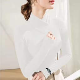 De Rong Half High Collar Underlay Top Autumn/Winter Overlay Thick Warm Long Sleeve T-shirt for Women