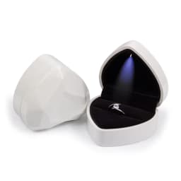 New in LED Light Jewelry Box Ring Earrings Earnail Pendant Organizer Imitation Leather Velvet Decorative Gold Frame Storage Box