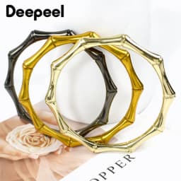2/4/10Pcs 9cm Bamboo Metal O Ring Round Bag Handles Women Handbag Purse Frame Rings DIY Sewing Brackets Making Bags Accessories