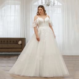 LAYOUT NICEB Sparkly Wedding Dresses Plus Size Spaghetti Straps Boho Lace Applique Bride Gown V-Neck A-Line Vestido De Noiva