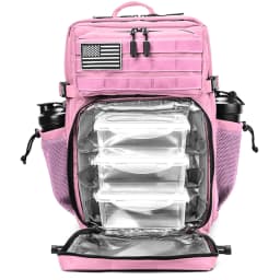 LHI 45L Meal Management Backpack Tactical Lunch Athletes Gym Bag Adults Insulated Fitness Sports Rucksack With Bottle Holder