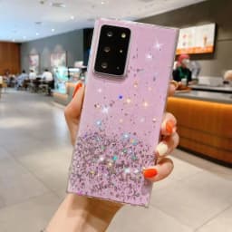 For Samsung Galaxy S25 S24 S23 S22 S21 Ultra Case Glitter Star Sequin Clear Thin Case For Samsung S20 FE Note 20 Plus Cover