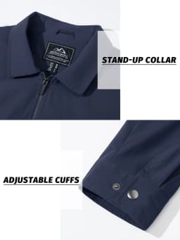 MAGCOMSEN Men's Zip-Front Golf Jacket Spring Summer Casual Jacket Solid Color Turn-down Collar Outerwear Hiking Fishing Travel