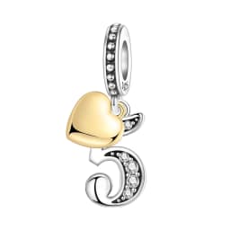 Original 15th 16 18 20 21 Anniversary Birthday Wedding S925 Sterling Silver Bead Pendant Fit Bracelet Necklace DIY Jewelry Gifts