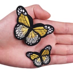 2PCS 21Color Butterfly Embroidered Patch Badges Iron On Patches For Clothing Thermoadhesive Patches On Clothes Sewing Appliques