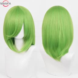 40cm Medium Basic Anime Cosplay Wig Bang Blond Black White Red Pink Green Brown Gold Blue Heat Resistant Synthetic Hair Wigs