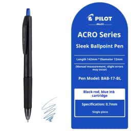 Pilot Acroball Ultra-Smooth Retractable Ballpoint Pen,Premium Hybrid Ink 0.5/0.7mm for Office&BusinessMinimalist Japanese Design