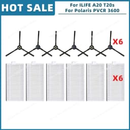 Compatible For ILIFE A20 T20s V3x / Polaris PVCR 3600 / G2 0926W / G2 0726W / G2 1226 Parts Accessories Filter Side Brush Mop