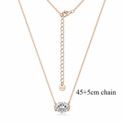 Smyoue New 1-3CT Pass Test Oval Cut Moissanite Necklace for Women Rose Gold Plated Wedding Solitaire Pendant 925 Sterling Silver