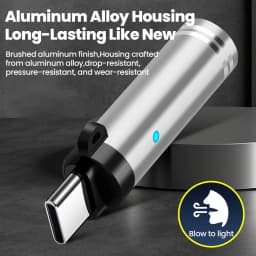 Elough Type C Mini Portable Lighter Air Blast Cigarette Lighter Outdoor Safety Windproof Explosion-Proof Lighter for IPhone15-17
