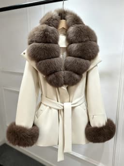 Janveny Luxury Women's Winter Down Jacket 2026 New Large Natural Real Fox Fur Cuff 90% White Duck Down Coat Female Feather Parka